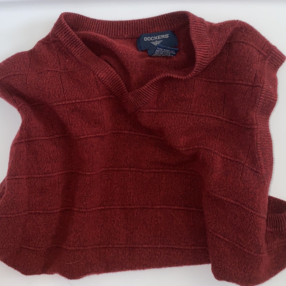 Red sweater vest